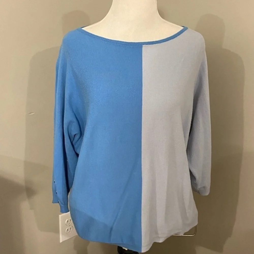 Two-Tone Blue and Light Blue Sweater
